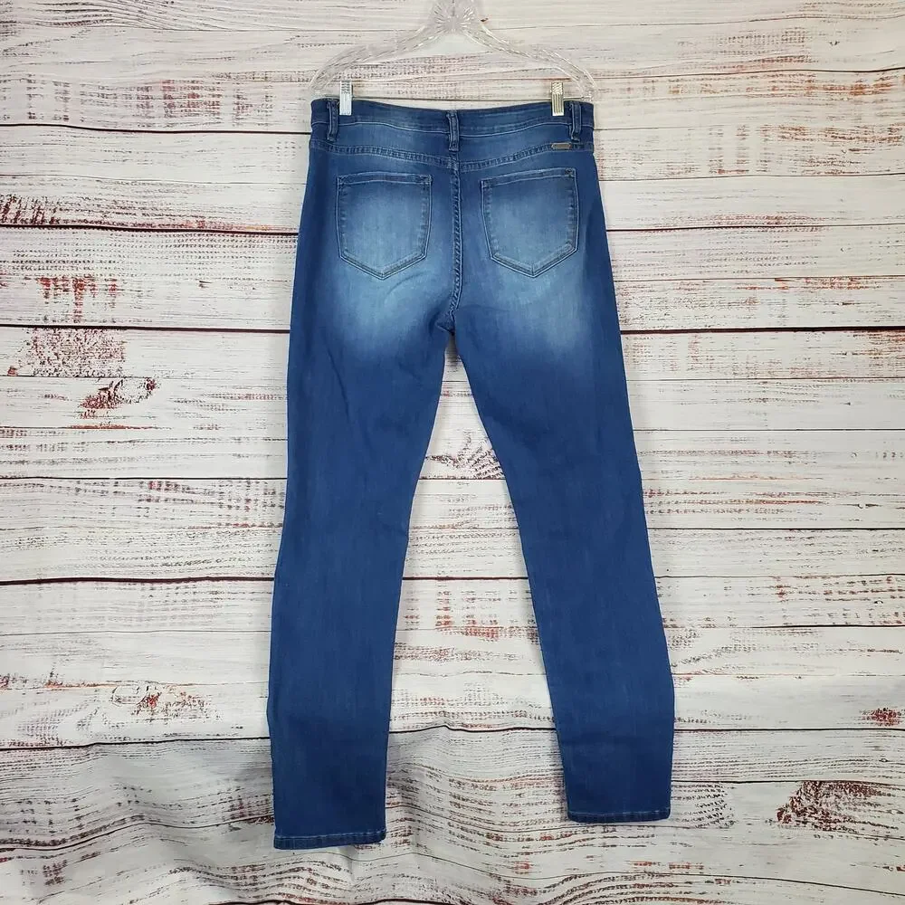 Kancan Logan Distressed Skinny Jeans Curvy Comfy Stretchy Cozy Denim Size 15/31